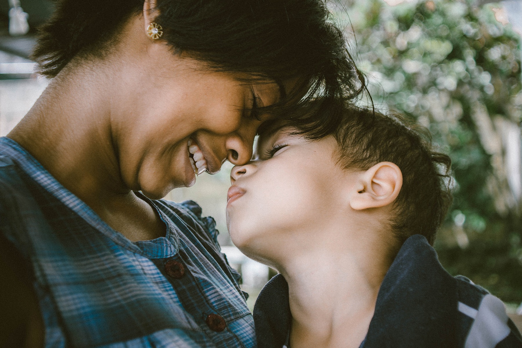 mother and daughter embracing