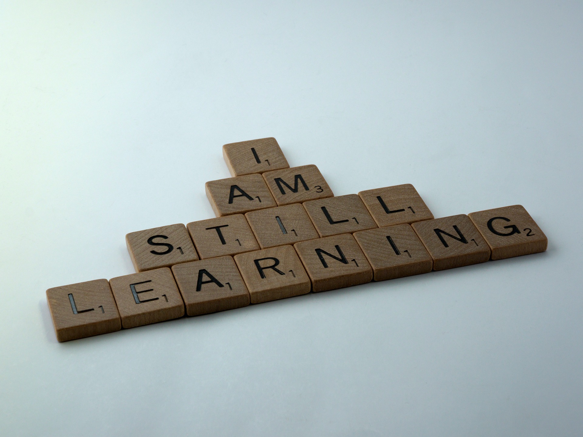 scrabble tiles I am still learning